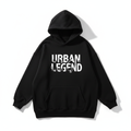 Oversized Hoodie Urban Legend - Schwarzer Streetwear Hoodie mit weißem Print