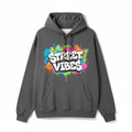 Street Vibes Hoodie - Grauer Streetwear Hoodie mit buntem Graffiti-Print